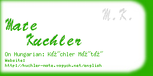 mate kuchler business card